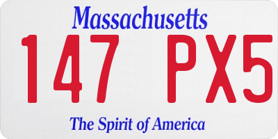 MA license plate 147PX5
