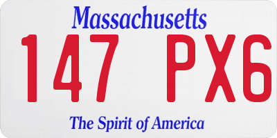 MA license plate 147PX6