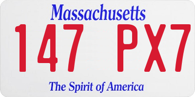 MA license plate 147PX7