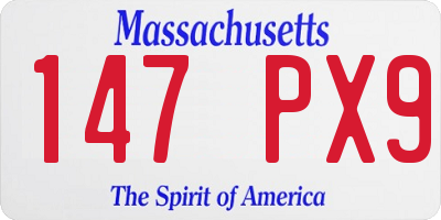 MA license plate 147PX9