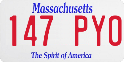 MA license plate 147PY0
