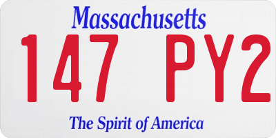 MA license plate 147PY2
