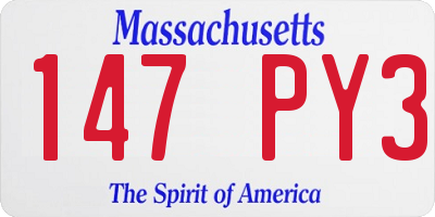 MA license plate 147PY3