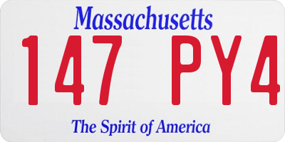 MA license plate 147PY4