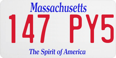 MA license plate 147PY5
