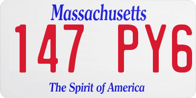 MA license plate 147PY6