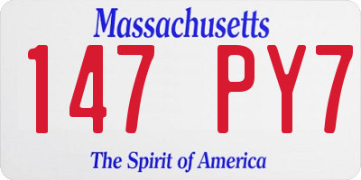 MA license plate 147PY7