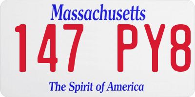 MA license plate 147PY8