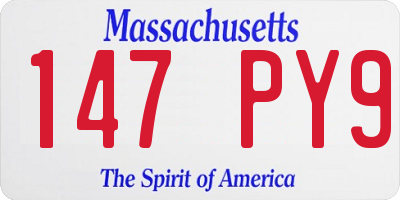 MA license plate 147PY9