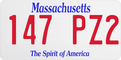 MA license plate 147PZ2