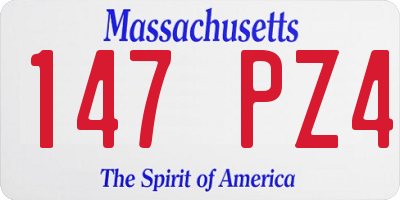 MA license plate 147PZ4