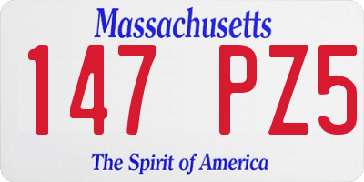 MA license plate 147PZ5