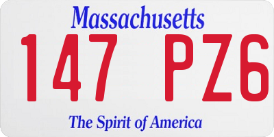 MA license plate 147PZ6