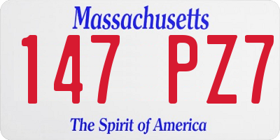 MA license plate 147PZ7