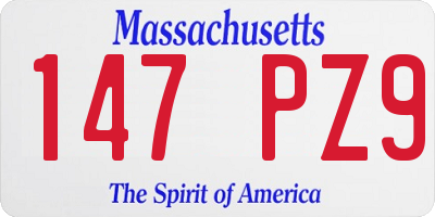MA license plate 147PZ9