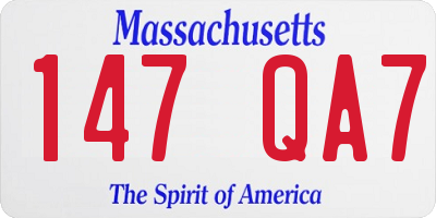 MA license plate 147QA7