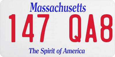 MA license plate 147QA8