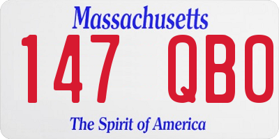 MA license plate 147QB0