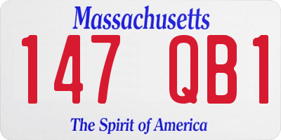 MA license plate 147QB1