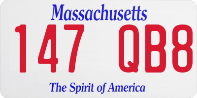 MA license plate 147QB8