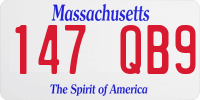 MA license plate 147QB9