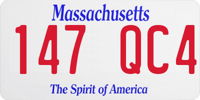 MA license plate 147QC4