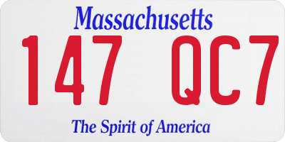 MA license plate 147QC7