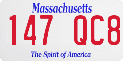 MA license plate 147QC8
