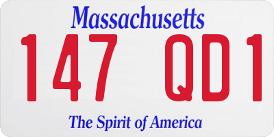 MA license plate 147QD1