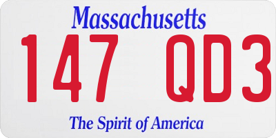 MA license plate 147QD3