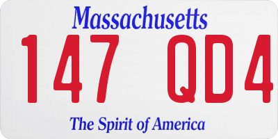 MA license plate 147QD4