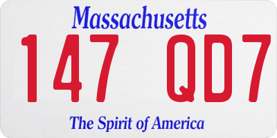 MA license plate 147QD7