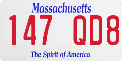 MA license plate 147QD8