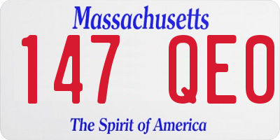 MA license plate 147QE0
