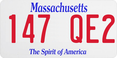 MA license plate 147QE2