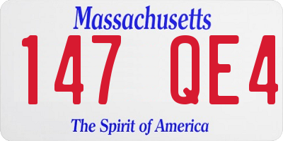 MA license plate 147QE4