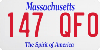 MA license plate 147QF0