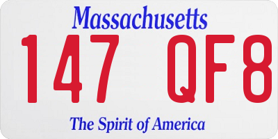 MA license plate 147QF8