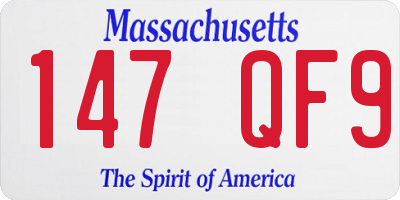 MA license plate 147QF9