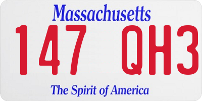 MA license plate 147QH3