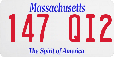 MA license plate 147QI2