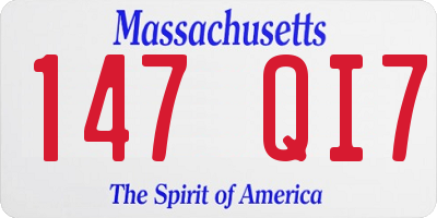 MA license plate 147QI7