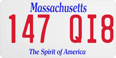 MA license plate 147QI8