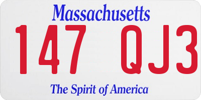 MA license plate 147QJ3
