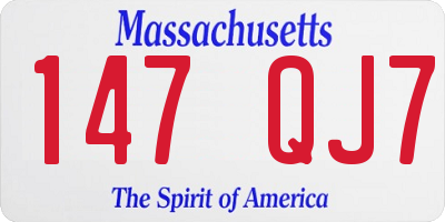 MA license plate 147QJ7
