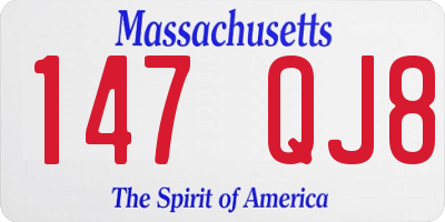 MA license plate 147QJ8