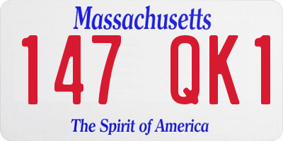 MA license plate 147QK1