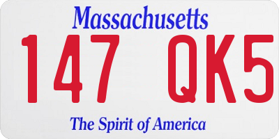 MA license plate 147QK5