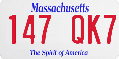 MA license plate 147QK7