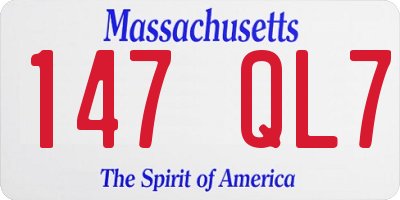 MA license plate 147QL7